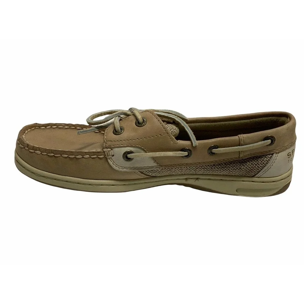 Sperry Top Sider Womens Bluefish 2 Eye Boat Shoes Size 6.5 Oat Linen 9276619